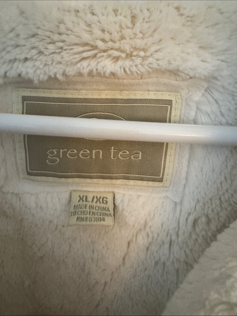 GreenTea Cream Sherpa-Lined Zip Front Jacket, XLarge - Picture 2 of 7